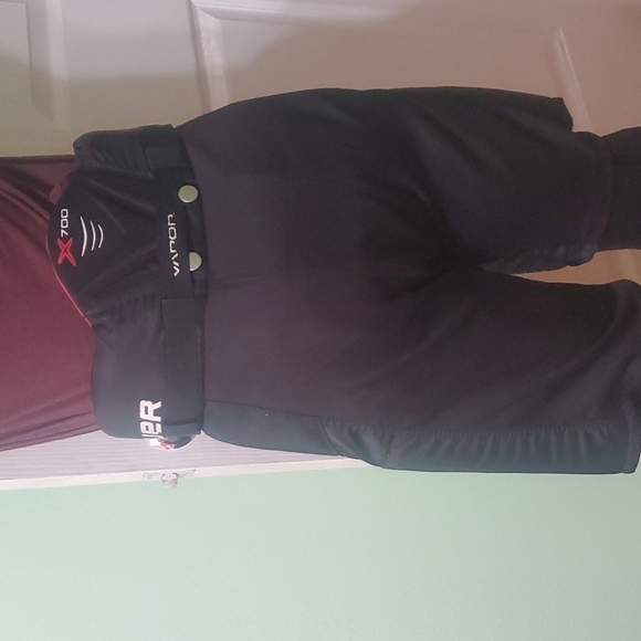 ICE HOCKEY PANTS BAUER, BLACK with White writing 700 Vapor style Medium juniors - Picture 2 of 3